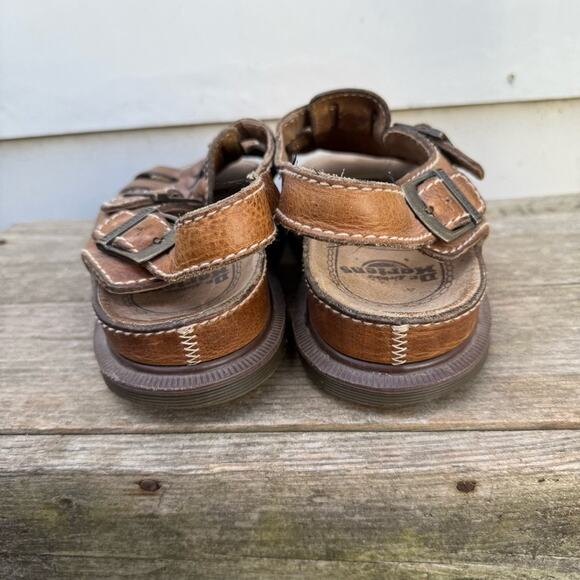 Y2K Dr Martens Doc Chunky Fisherman Brown Leather Sandals Slingback UK10 England main image 8